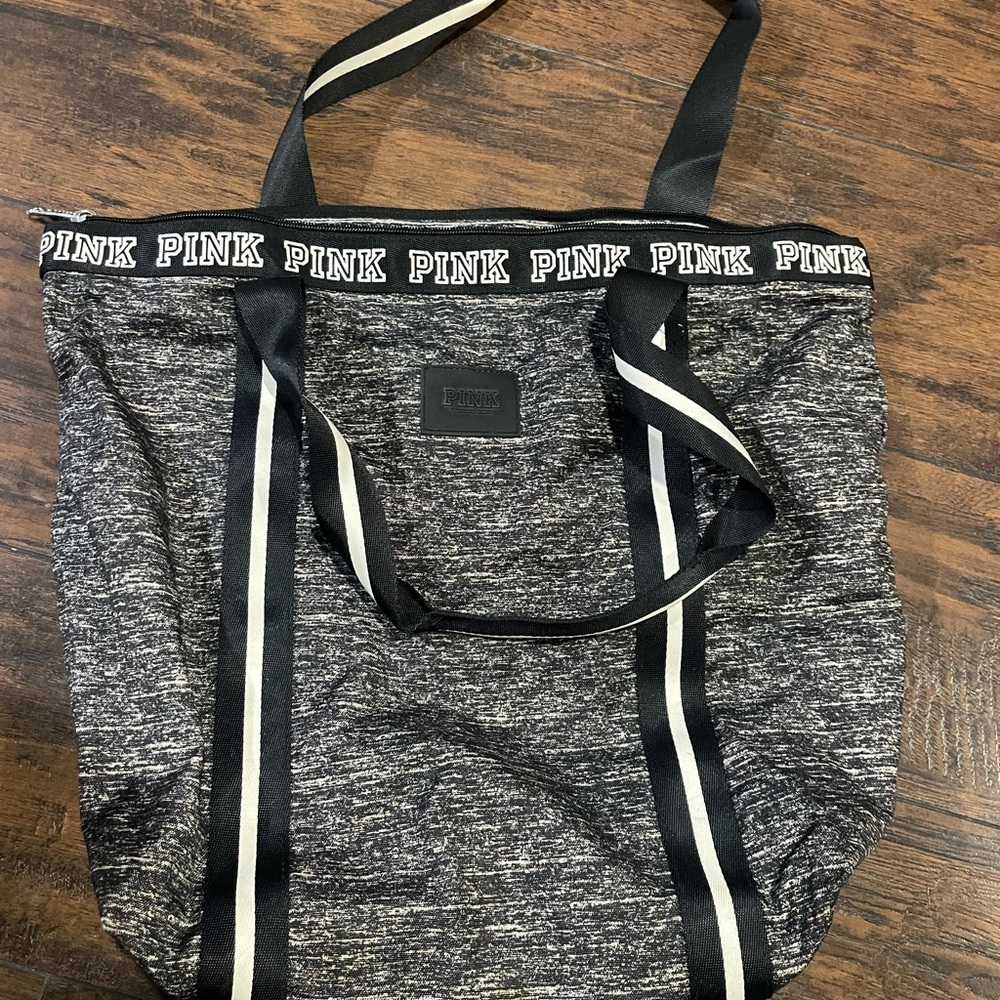 PINK Victoria's Secret Black and Gray Tote Bag